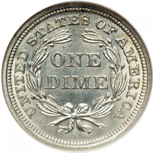 10 cent Reverse Image minted in UNITED STATES in 1853 (Seated Liberty - Arrows at date)  - The Coin Database