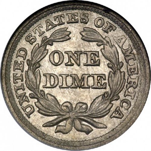 10 cent Reverse Image minted in UNITED STATES in 1856 (Seated Liberty - Arrows at date removed)  - The Coin Database