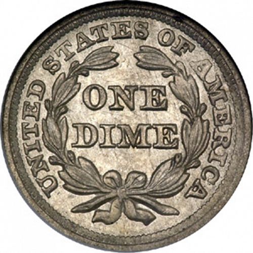 10 cent Reverse Image minted in UNITED STATES in 1856 (Seated Liberty - Arrows at date removed)  - The Coin Database