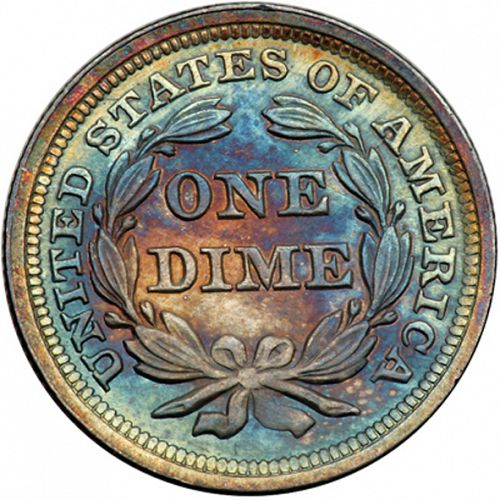 10 cent Reverse Image minted in UNITED STATES in 1857 (Seated Liberty - Arrows at date removed)  - The Coin Database