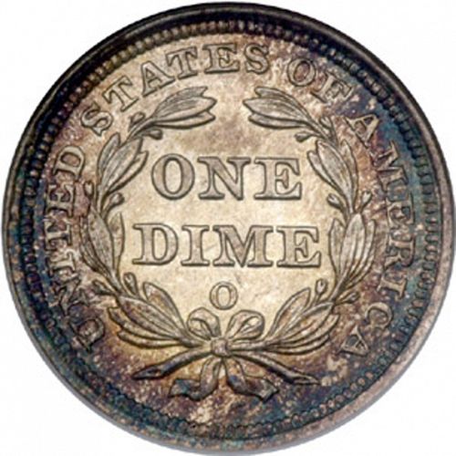 10 cent Reverse Image minted in UNITED STATES in 1857O (Seated Liberty - Arrows at date removed)  - The Coin Database