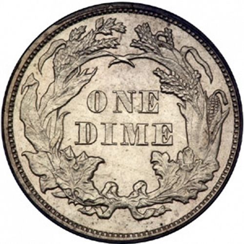 10 cent Reverse Image minted in UNITED STATES in 1862 (Seated Liberty - Obverse legende)  - The Coin Database