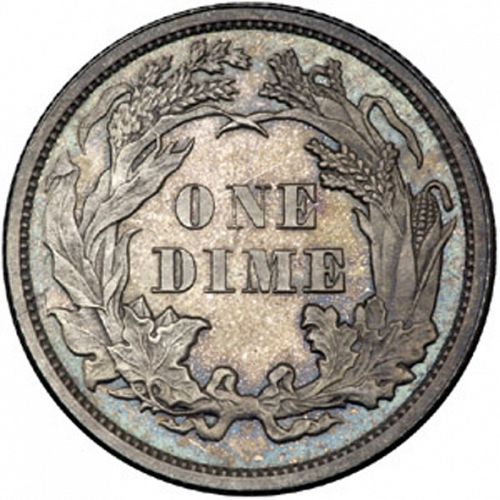 10 cent Reverse Image minted in UNITED STATES in 1864 (Seated Liberty - Obverse legende)  - The Coin Database