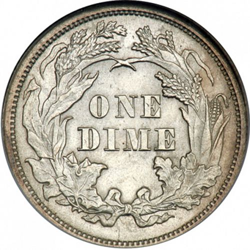 10 cent Reverse Image minted in UNITED STATES in 1868 (Seated Liberty - Obverse legende)  - The Coin Database