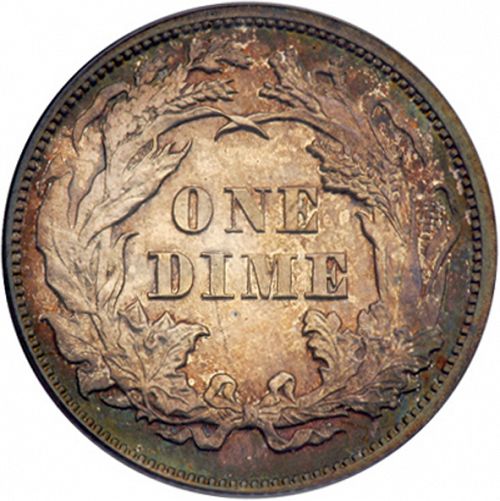 10 cent Reverse Image minted in UNITED STATES in 1869 (Seated Liberty - Obverse legende)  - The Coin Database