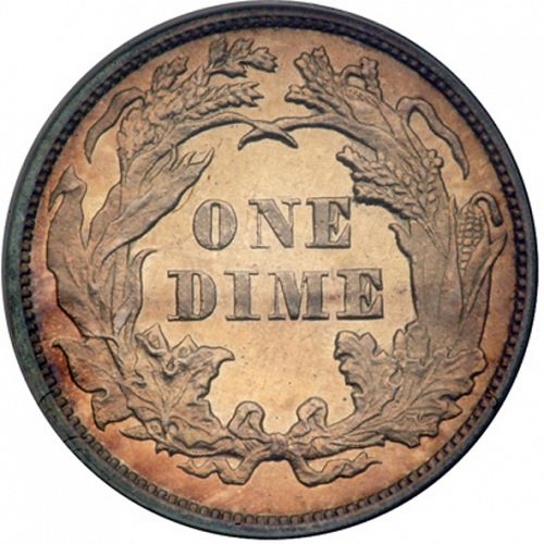 10 cent Reverse Image minted in UNITED STATES in 1871 (Seated Liberty - Obverse legende)  - The Coin Database