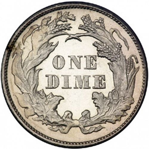10 cent Reverse Image minted in UNITED STATES in 1872 (Seated Liberty - Obverse legende)  - The Coin Database