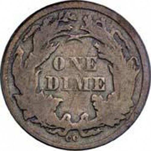 10 cent Reverse Image minted in UNITED STATES in 1873CC (Seated Liberty - Obverse legende (Arrows at date))  - The Coin Database