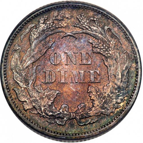 10 cent Reverse Image minted in UNITED STATES in 1874 (Seated Liberty - Obverse legende (Arrows at date))  - The Coin Database
