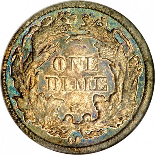 10 cent Reverse Image minted in UNITED STATES in 1874CC (Seated Liberty - Obverse legende (Arrows at date))  - The Coin Database