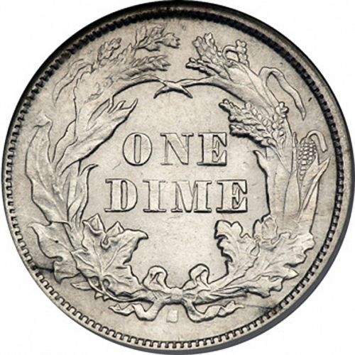 10 cent Reverse Image minted in UNITED STATES in 1874S (Seated Liberty - Obverse legende (Arrows at date))  - The Coin Database