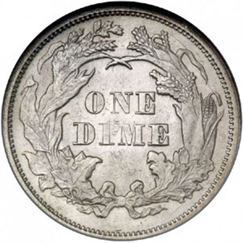 10 cent Reverse Image minted in UNITED STATES in 1875 (Seated Liberty - Obverse legende (Arrows at date removed))  - The Coin Database