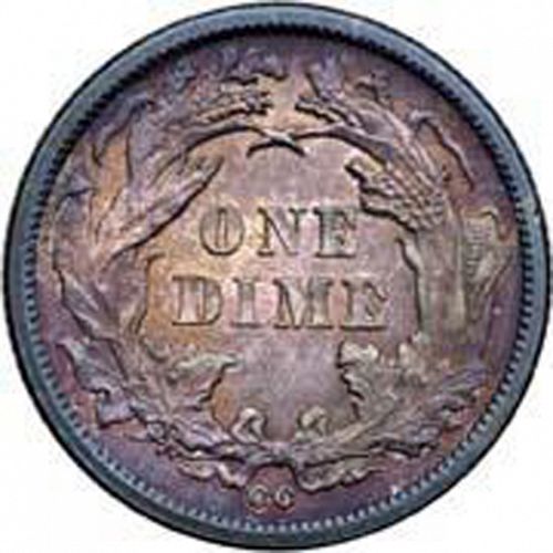 10 cent Reverse Image minted in UNITED STATES in 1876CC (Seated Liberty - Obverse legende (Arrows at date removed))  - The Coin Database