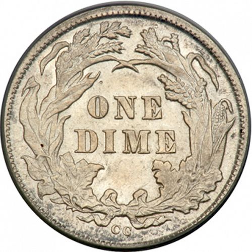 10 cent Reverse Image minted in UNITED STATES in 1877CC (Seated Liberty - Obverse legende (Arrows at date removed))  - The Coin Database