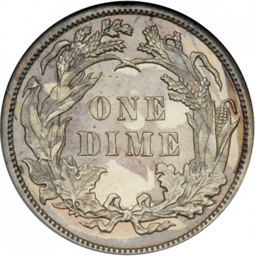 10 cent Reverse Image minted in UNITED STATES in 1886 (Seated Liberty - Obverse legende (Arrows at date removed))  - The Coin Database