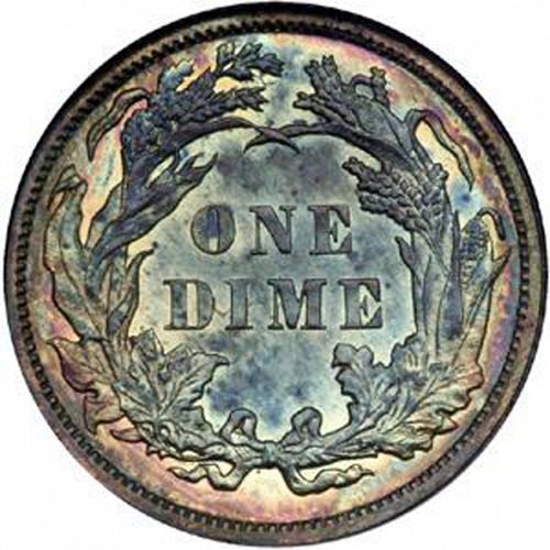 10 cent Reverse Image minted in UNITED STATES in 1887 (Seated Liberty - Obverse legende (Arrows at date removed))  - The Coin Database