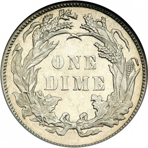 10 cent Reverse Image minted in UNITED STATES in 1888 (Seated Liberty - Obverse legende (Arrows at date removed))  - The Coin Database