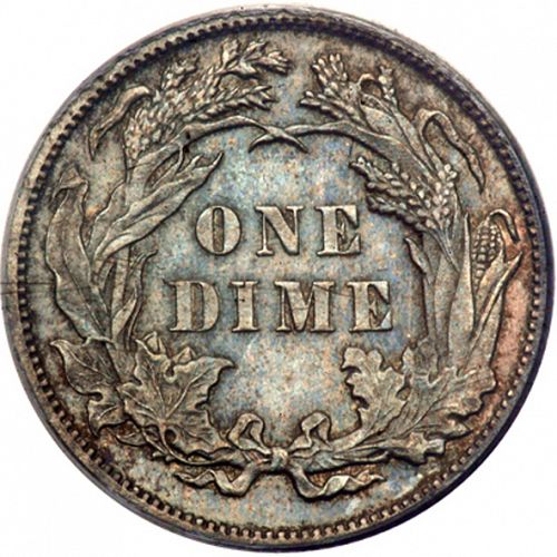 10 cent Reverse Image minted in UNITED STATES in 1889 (Seated Liberty - Obverse legende (Arrows at date removed))  - The Coin Database