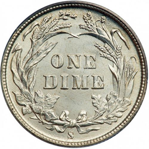 10 cent Reverse Image minted in UNITED STATES in 1892S (Barber)  - The Coin Database