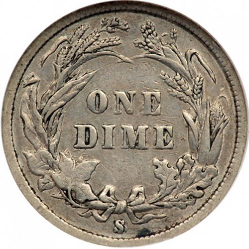 10 cent Reverse Image minted in UNITED STATES in 1893S (Barber)  - The Coin Database
