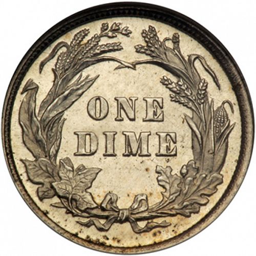 10 cent Reverse Image minted in UNITED STATES in 1894 (Barber)  - The Coin Database