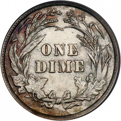 10 cent Reverse Image minted in UNITED STATES in 1898 (Barber)  - The Coin Database