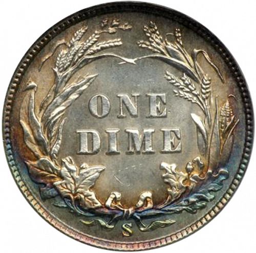 10 cent Reverse Image minted in UNITED STATES in 1906S (Barber)  - The Coin Database