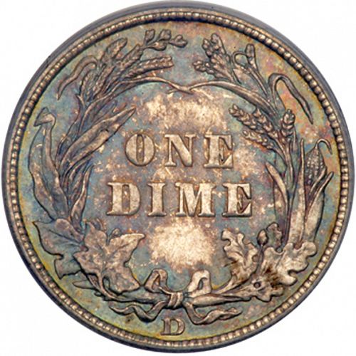 10 cent Reverse Image minted in UNITED STATES in 1907D (Barber)  - The Coin Database