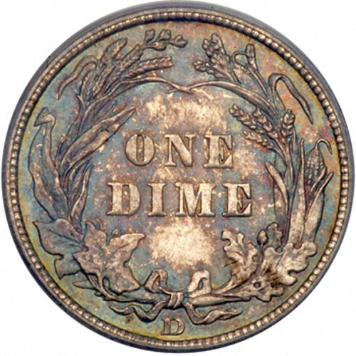 10 cent Reverse Image minted in UNITED STATES in 1907D (Barber)  - The Coin Database