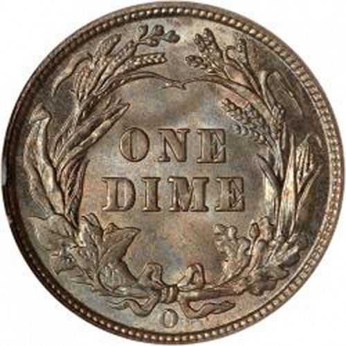 10 cent Reverse Image minted in UNITED STATES in 1907O (Barber)  - The Coin Database