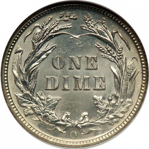 10 cent Reverse Image minted in UNITED STATES in 1908O (Barber)  - The Coin Database