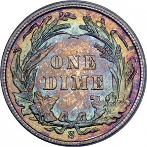 10 cent Reverse Image minted in UNITED STATES in 1908S (Barber)  - The Coin Database