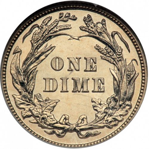 10 cent Reverse Image minted in UNITED STATES in 1913 (Barber)  - The Coin Database