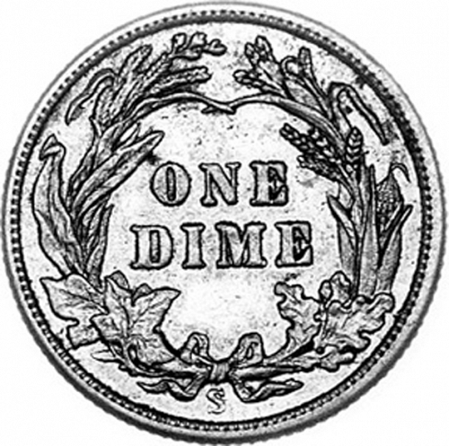 10 cent Reverse Image minted in UNITED STATES in 1915S (Barber)  - The Coin Database