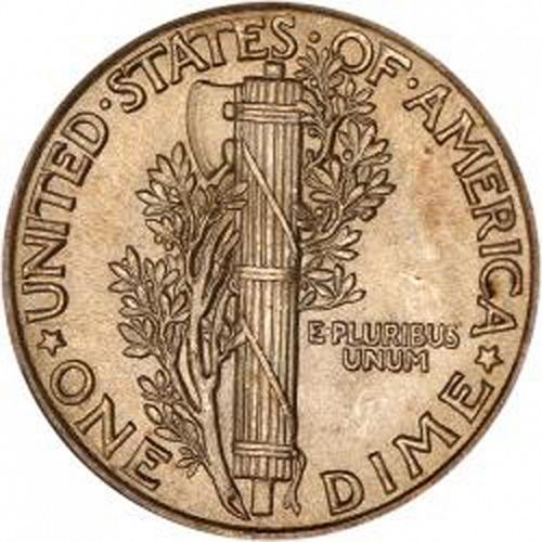 10 cent Reverse Image minted in UNITED STATES in 1917 (Mercury)  - The Coin Database
