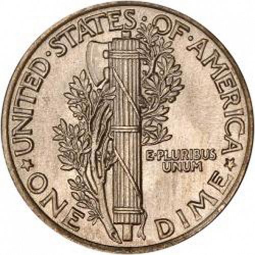 10 cent Reverse Image minted in UNITED STATES in 1918 (Mercury)  - The Coin Database