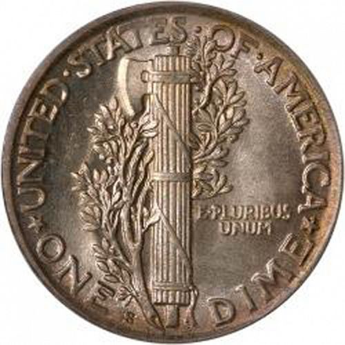 10 cent Reverse Image minted in UNITED STATES in 1918S (Mercury)  - The Coin Database