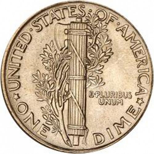 10 cent Reverse Image minted in UNITED STATES in 1920 (Mercury)  - The Coin Database