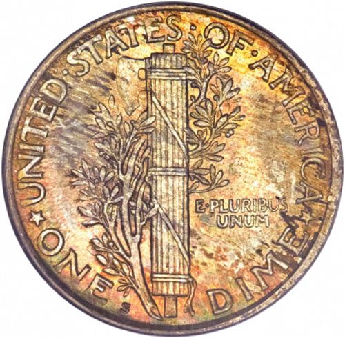 10 cent Reverse Image minted in UNITED STATES in 1920S (Mercury)  - The Coin Database