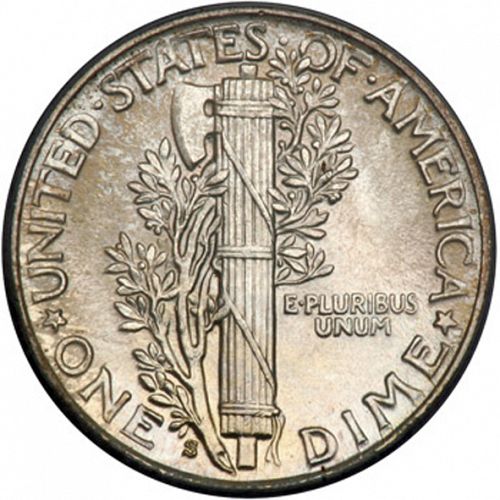 10 cent Reverse Image minted in UNITED STATES in 1924S (Mercury)  - The Coin Database
