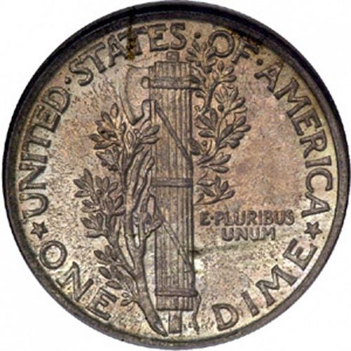 10 cent Reverse Image minted in UNITED STATES in 1925 (Mercury)  - The Coin Database
