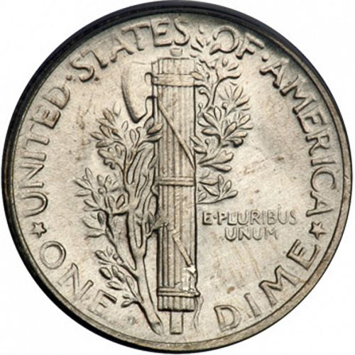 10 cent Reverse Image minted in UNITED STATES in 1926D (Mercury)  - The Coin Database