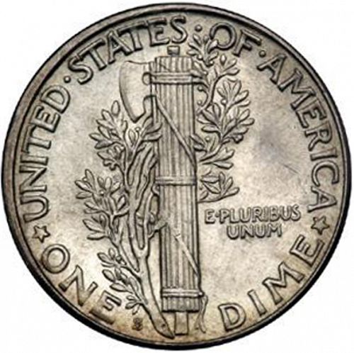10 cent Reverse Image minted in UNITED STATES in 1926S (Mercury)  - The Coin Database
