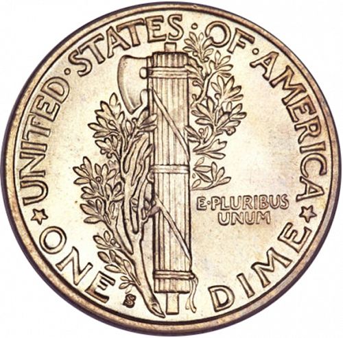 10 cent Reverse Image minted in UNITED STATES in 1931S (Mercury)  - The Coin Database