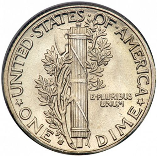 10 cent Reverse Image minted in UNITED STATES in 1936S (Mercury)  - The Coin Database