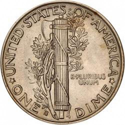 10 cent Reverse Image minted in UNITED STATES in 1937S (Mercury)  - The Coin Database