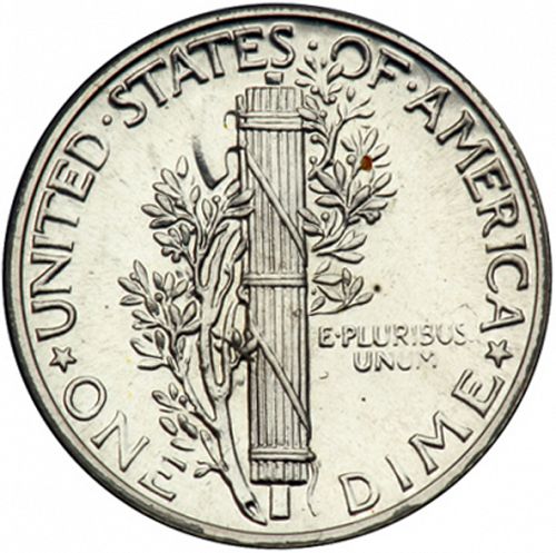 10 cent Reverse Image minted in UNITED STATES in 1940 (Mercury)  - The Coin Database