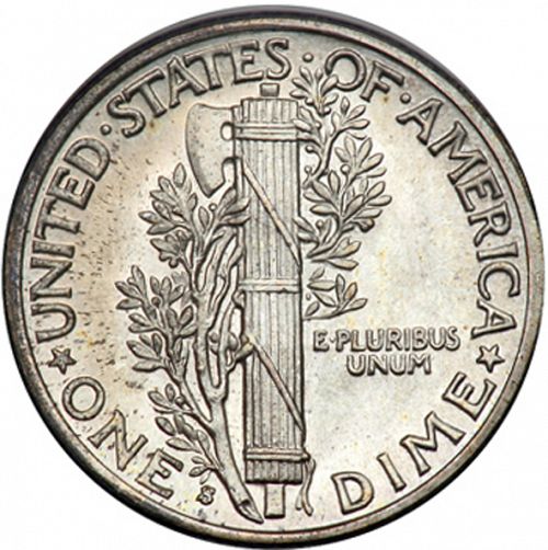 10 cent Reverse Image minted in UNITED STATES in 1940S (Mercury)  - The Coin Database