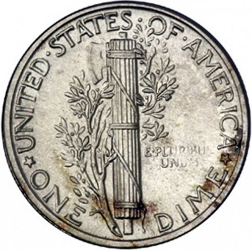 10 cent Reverse Image minted in UNITED STATES in 1941 (Mercury)  - The Coin Database