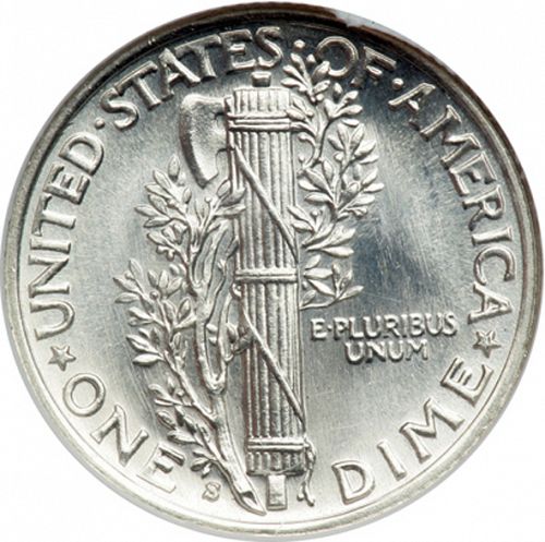 10 cent Reverse Image minted in UNITED STATES in 1941S (Mercury)  - The Coin Database